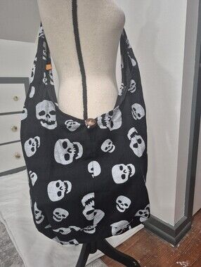 Ben Thai Products Skull Cotton Crossbody Hobo Bag